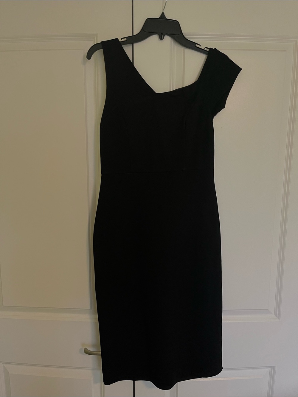 Lulu's Black Asymmetrical Neckline Dress